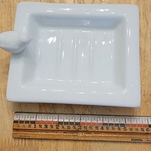 Glass Soapdish with Bird Detail